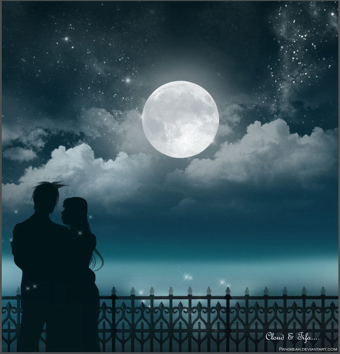 Игры под луной. Ночь любви. Под лунным светом. Романтическая Луна. Луна и влюбленные.